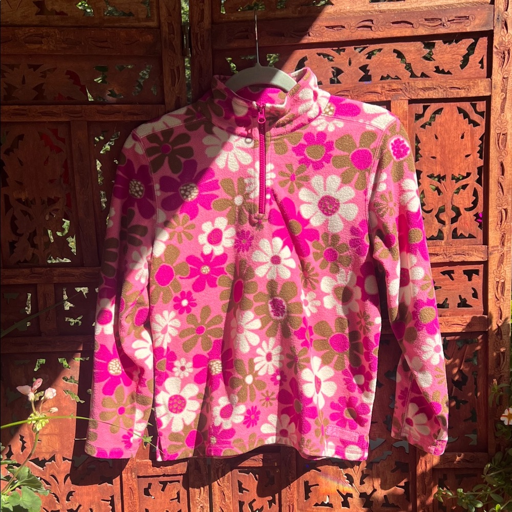 Life is Good Floral Pink Kids fleece jacket
